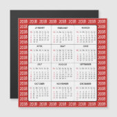 Rood 2018 Kalender Vierkant Magnetische Kaart (Voorkant / Achterkant)
