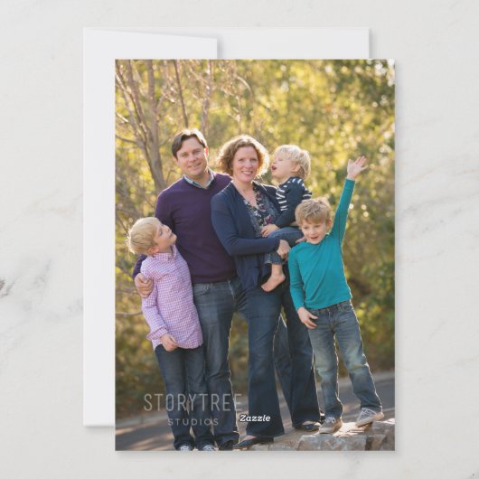 Rood 2020 Kalender 2 Aangepaste Foto's Gelukkig Ni Feestdagenkaart (Achterkant)