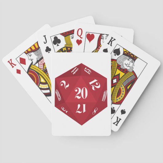 Rood 20-zijdig ijs pokerkaarten (Achterkant)