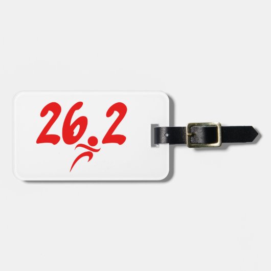 Rood 26.2 marathon bagagelabel (Voorkant horizontaal)