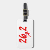 Rood 26.2 marathon bagagelabel (Voorkant verticaal)