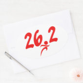 Rood 26.2 marathon ovale sticker (Envelop)