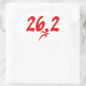 Rood 26.2 marathon ovale sticker (Tas)