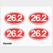 Rood 26,2 Sticker (volledige marathon Sticker) (Vel)