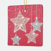 Rood 2-zijdig hangende sterren Dit seizoen tot slu Keramisch Ornament (Links)