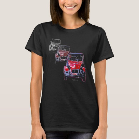 rood 2CV x 3 T-shirt (Voorkant)
