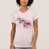 rood 2CV x 3 T-shirt (Voorkant)