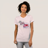 rood 2CV x 3 T-shirt (Voorkant volledig)