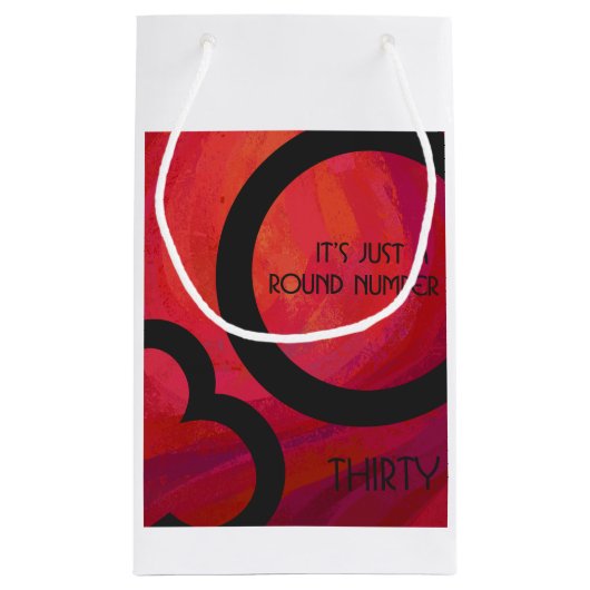 Rood 30 decennium van de verjaardag klein cadeauzakje (Achterkant)