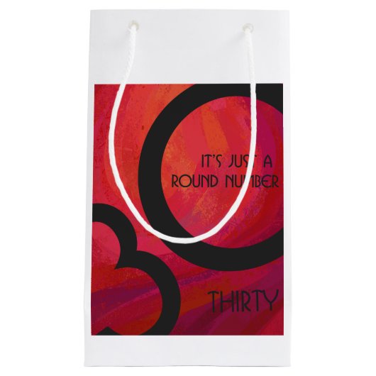 Rood 30 decennium van de verjaardag klein cadeauzakje (Voorkant)