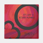 Rood 30 decennium van de verjaardag magneet (Voorkant)