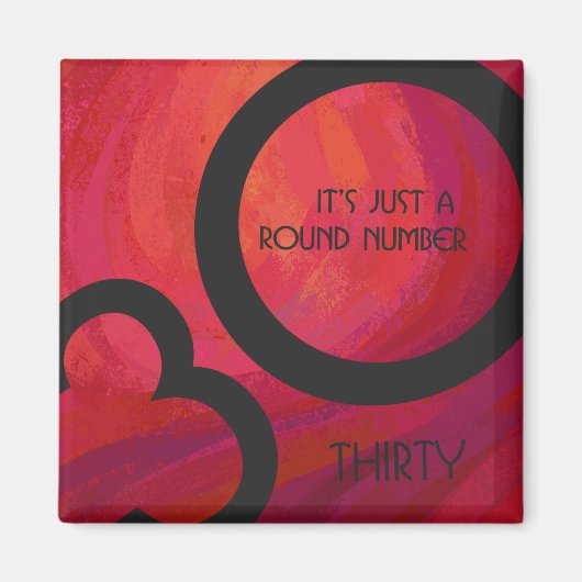 Rood 30 decennium van de verjaardag magneet (Voorkant)