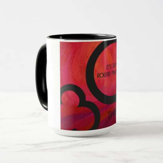 Rood 30 decennium van de verjaardag mok (Voorkant links)