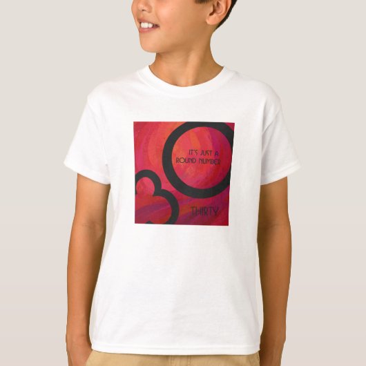 Rood 30 decennium van de verjaardag t-shirt (Voorkant)