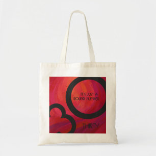 Rood 30 decennium van de verjaardag tote bag