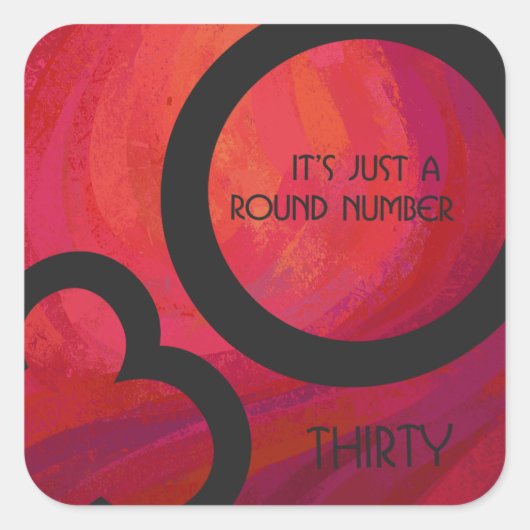Rood 30 decennium van de verjaardag vierkante sticker (Voorkant)