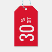 Rood 30 procent korting SALE Productprijs Label Cadeaulabel (Voorkant)