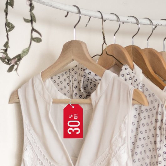 Rood 30 procent korting SALE Productprijs Label Cadeaulabel