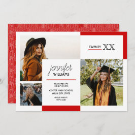 Rood 3 Aankondiging Foto Afstuderen