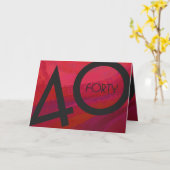 Rood 40 decennium van de verjaardag kaart (Gele Bloem)