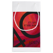 Rood 40 decennium van de verjaardag klein cadeauzakje (Achterkant)