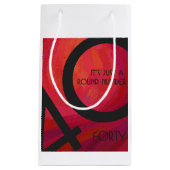 Rood 40 decennium van de verjaardag klein cadeauzakje (Voorkant)