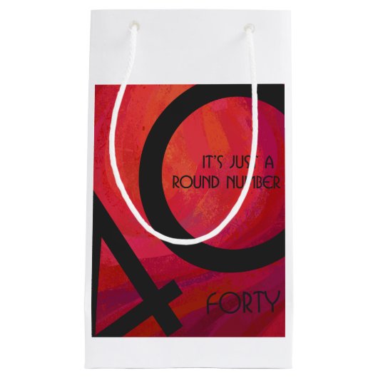 Rood 40 decennium van de verjaardag klein cadeauzakje (Voorkant)