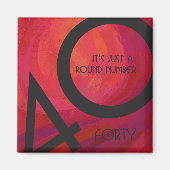 Rood 40 decennium van de verjaardag magneet (Voorkant)