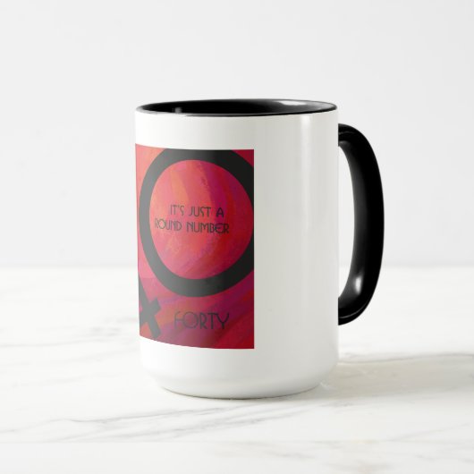 Rood 40 decennium van de verjaardag mok (Voorkant rechts)