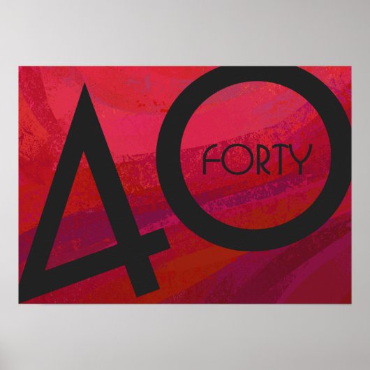 Rood 40 decennium van de verjaardag poster (Voorkant)