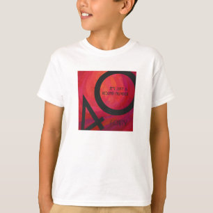 Rood 40 decennium van de verjaardag t-shirt