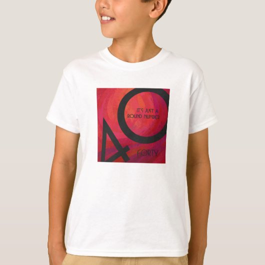 Rood 40 decennium van de verjaardag t-shirt (Voorkant)