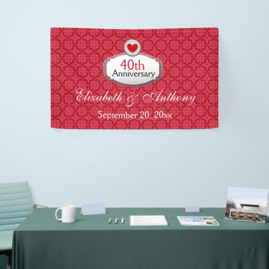 Rood 40e Jubileum Patroon A01 Spandoek (Beurs)