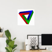 rood-41230 OPTISCHE ILLUSIES DRIEHOEKVORMEN TWISTE Poster (Thuiskantoor)