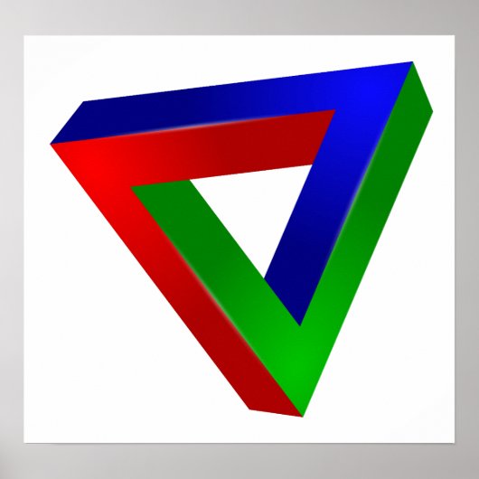 rood-41230 OPTISCHE ILLUSIES DRIEHOEKVORMEN TWISTE Poster (Voorkant)