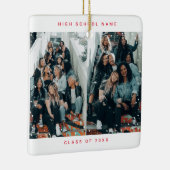 Rood 4 foto's Minimalistische sneeuwval school Keramisch Ornament (Rechts)