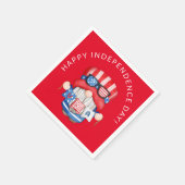 Rood 4 juli Gnome Independence Day Party Servet (Hoek)