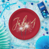 Rood 4 juli Sparklers Papier Bord (Feest)