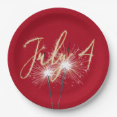Rood 4 juli Sparklers Papier Bord (Voorkant)