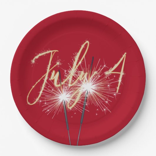 Rood 4 juli Sparklers Papier Bord (Voorkant)