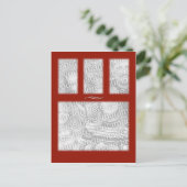 Rood 4 vierkante Sjabloon Briefkaart (Staand voorkant)