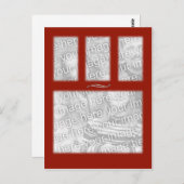 Rood 4 vierkante Sjabloon Briefkaart (Voorkant / Achterkant)