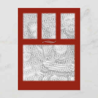 Rood 4 vierkante Sjabloon Briefkaart