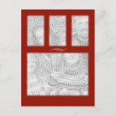 Rood 4 vierkante Sjabloon Briefkaart (Voorkant)