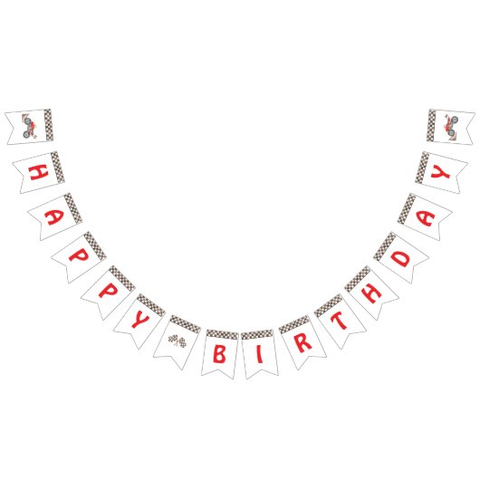 Rood 4 Wheeler Quad Bike Bunting Vlaggen Vlaggetjes (Alle)