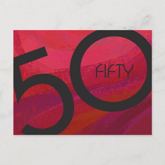 Rood 50 decennium briefkaart (Voorkant)