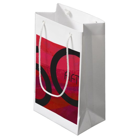 Rood 50 decennium klein cadeauzakje (Voorkant Gekanteld)