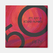 Rood 50 decennium magneet (Voorkant)