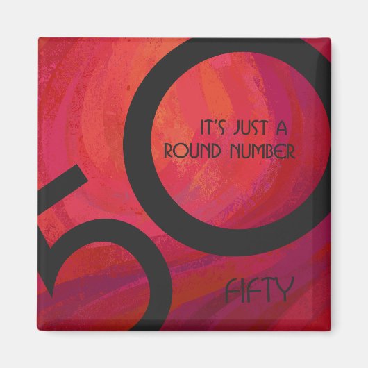 Rood 50 decennium magneet (Voorkant)