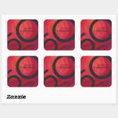 Rood 50 decennium vierkante sticker (Vel)